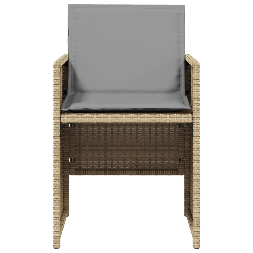 Produktbild för Trädgårdsstolar med dynor 4 st blandad beige konstrotting