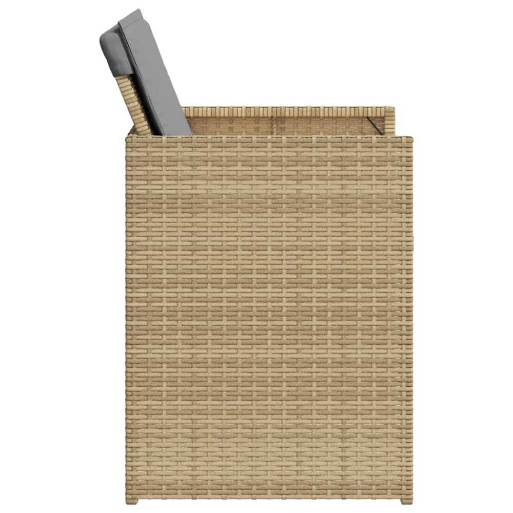 Produktbild för Trädgårdsstolar med dynor 4 st blandad beige konstrotting
