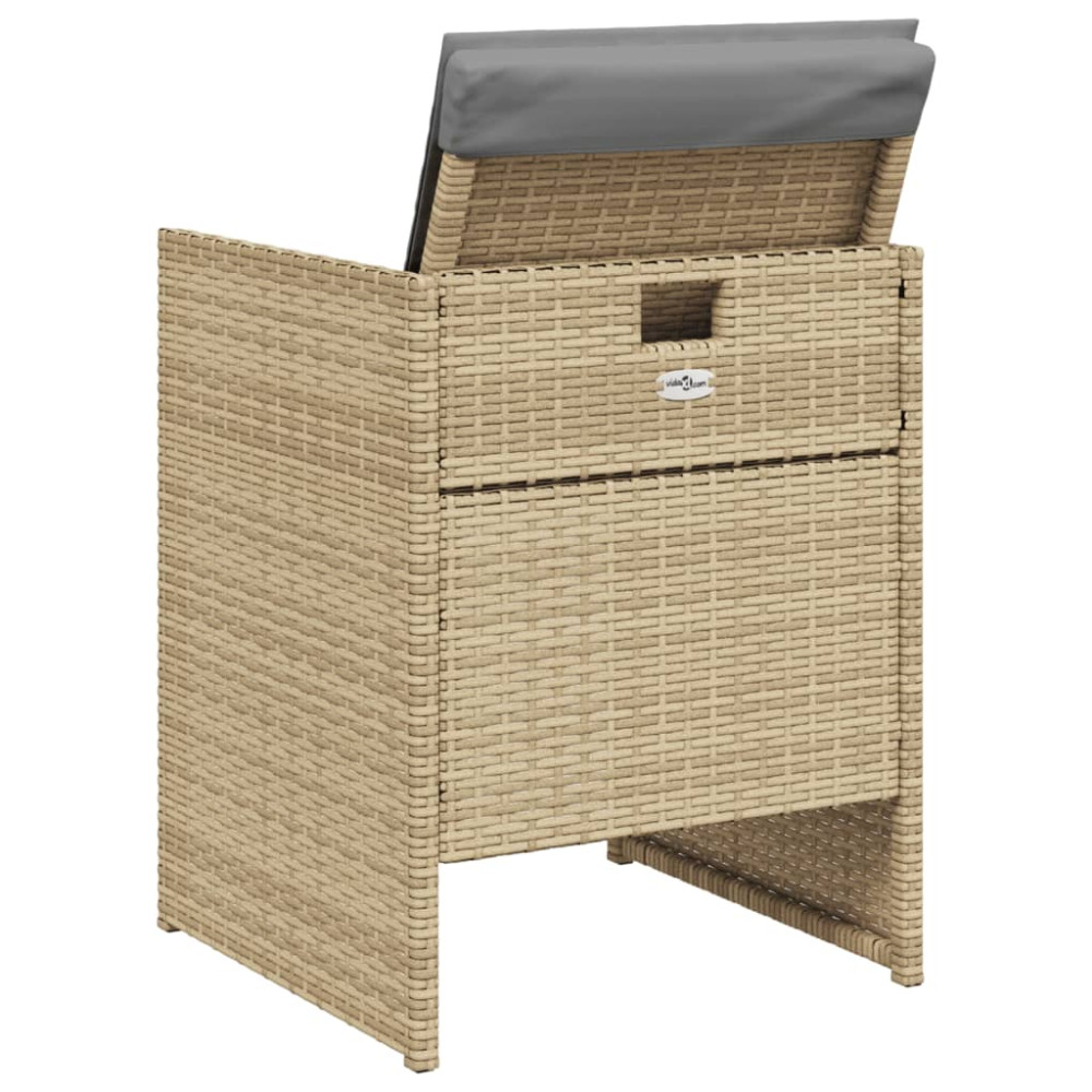 Produktbild för Trädgårdsstolar med dynor 4 st blandad beige konstrotting