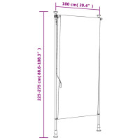 Produktbild för Rullgardin utomhus gul och vit 100x270 cm tyg&stål