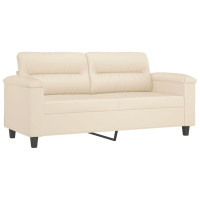 Produktbild för 2-sitssoffa med prydnadskuddar beige 140 cm mikrofibertyg