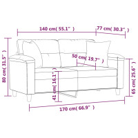 Produktbild för 2-sitssoffa med prydnadskuddar beige 140 cm mikrofibertyg