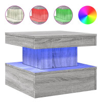Produktbild för Soffbord med LED grå sonoma 50x50x40 cm