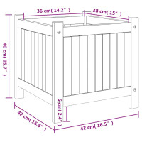 Produktbild för Odlingslåda med foder 42x42x40 cm massivt akaciaträ