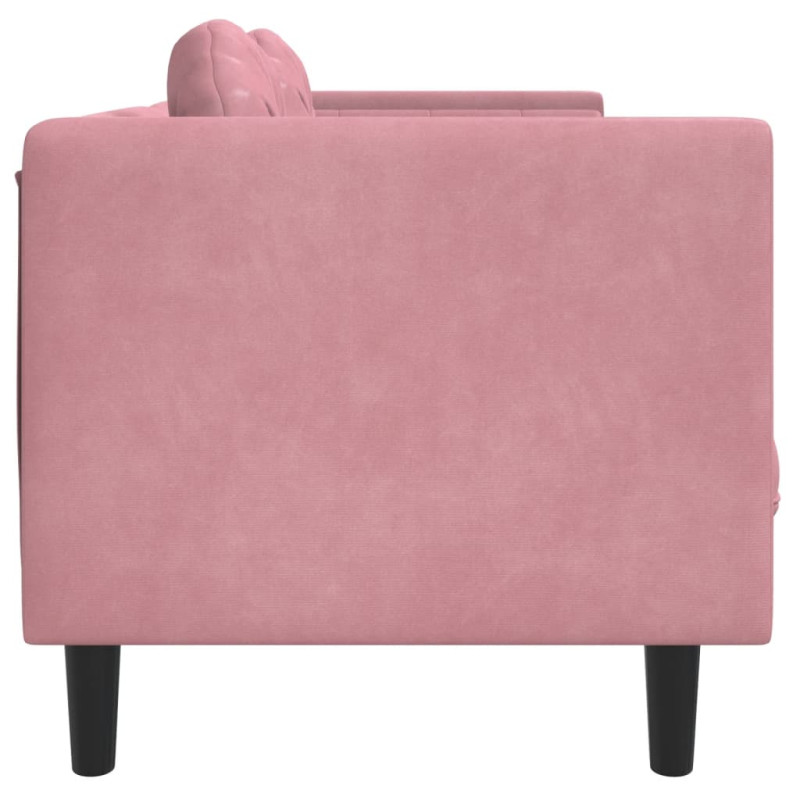 Produktbild för Soffa med kuddar 3-sits rosa sammet