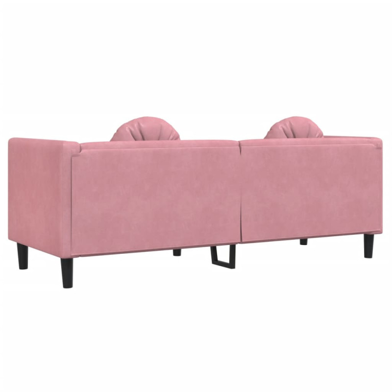 Produktbild för Soffa med kuddar 3-sits rosa sammet
