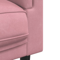 Miniatyr av produktbild för Soffa med kuddar 3-sits rosa sammet