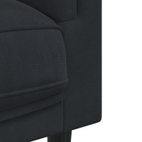 Miniatyr av produktbild för Soffa med kuddar 3-sits svart sammet
