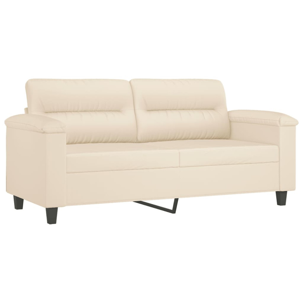 Produktbild för 2-sitssoffa Beige 140 cm mikrofibertyg