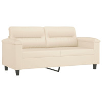 Produktbild för 2-sitssoffa Beige 140 cm mikrofibertyg