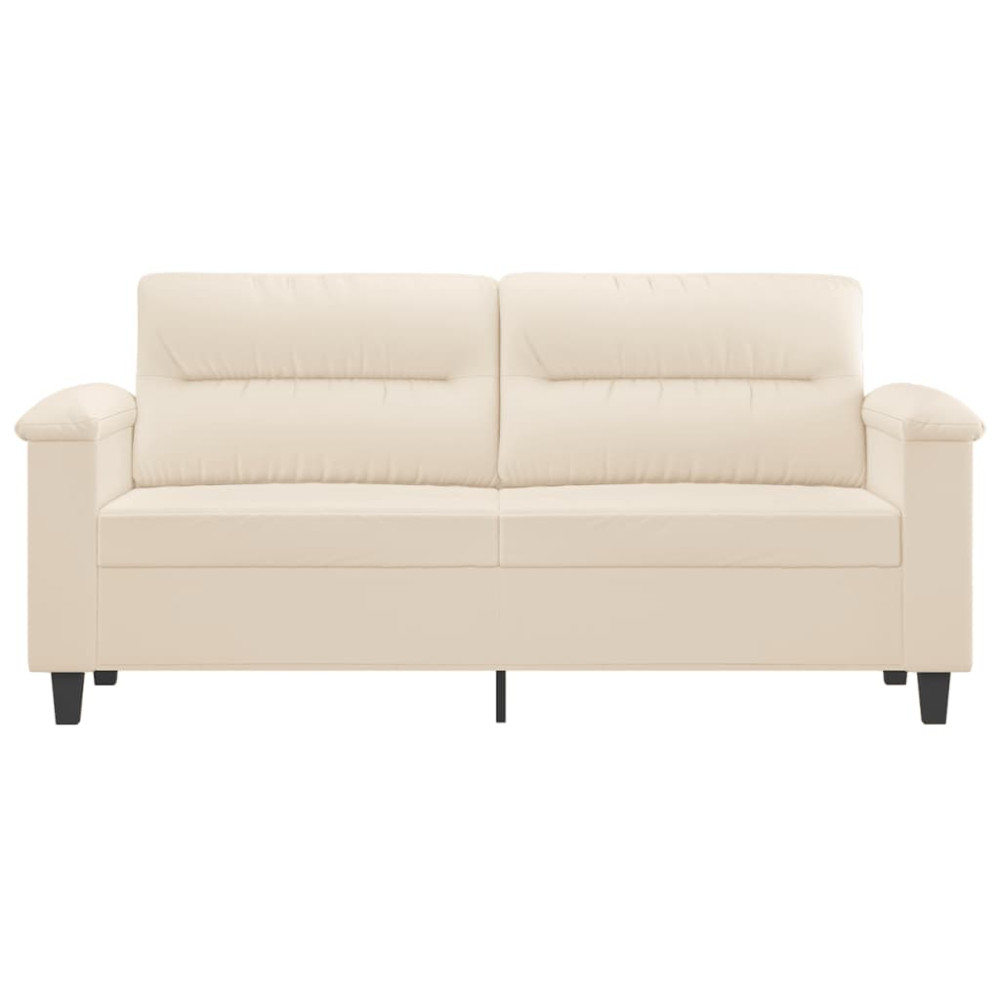 Produktbild för 2-sitssoffa Beige 140 cm mikrofibertyg