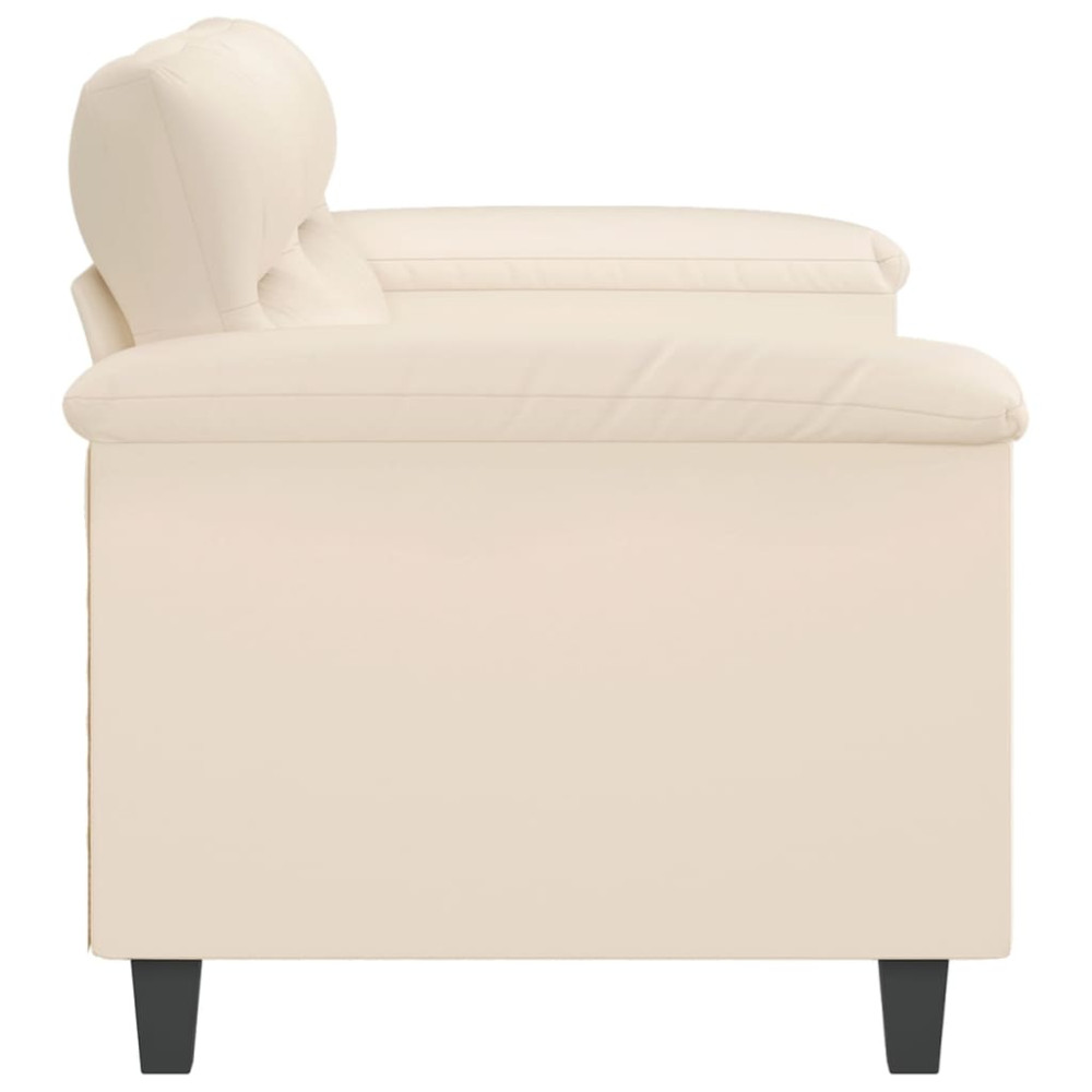 Produktbild för 2-sitssoffa Beige 140 cm mikrofibertyg