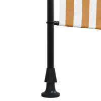 Produktbild för Rullgardin utomhus orange och vit 100x270 cm tyg&stål