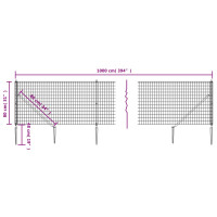 Produktbild för Stängsel med markspett grön 0,8x10 m