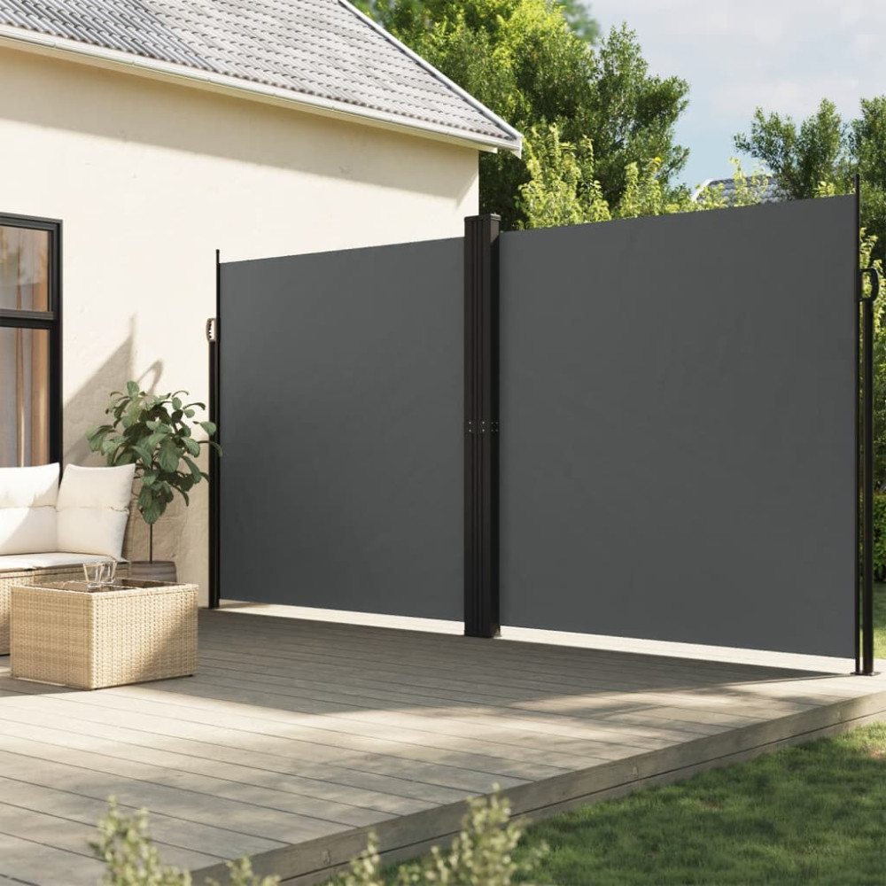 Produktbild för Infällbar sidomarkis antracit 200x1000 cm