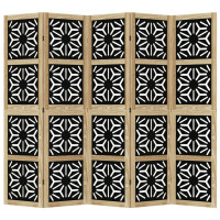 Produktbild för Rumsavdelare 5 paneler brun och svart massivt kejsarträ