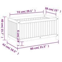 Produktbild för Odlingslåda med foder 80x42x40 cm massivt akaciaträ