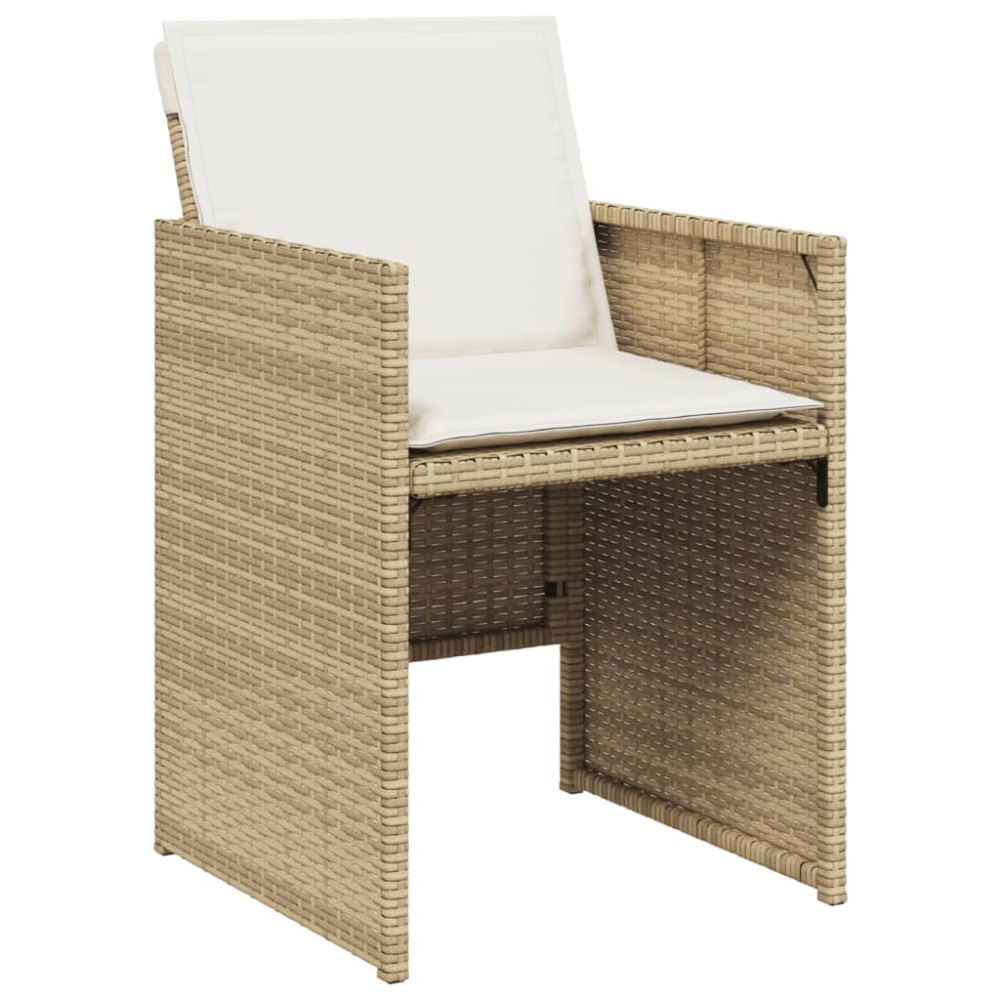 Produktbild för Trädgårdsstolar med dynor 4 st beige konstrotting