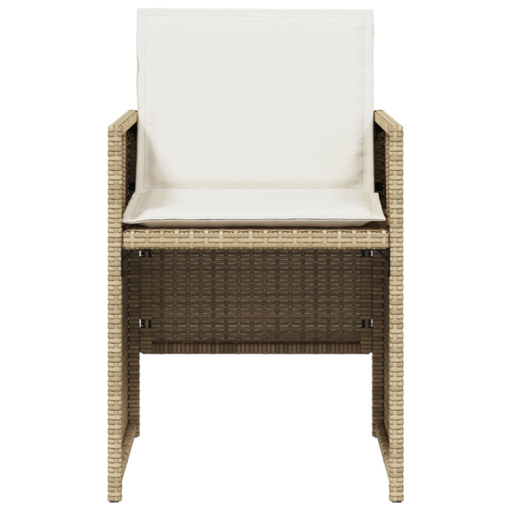 Produktbild för Trädgårdsstolar med dynor 4 st beige konstrotting