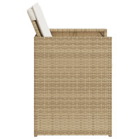 Produktbild för Trädgårdsstolar med dynor 4 st beige konstrotting
