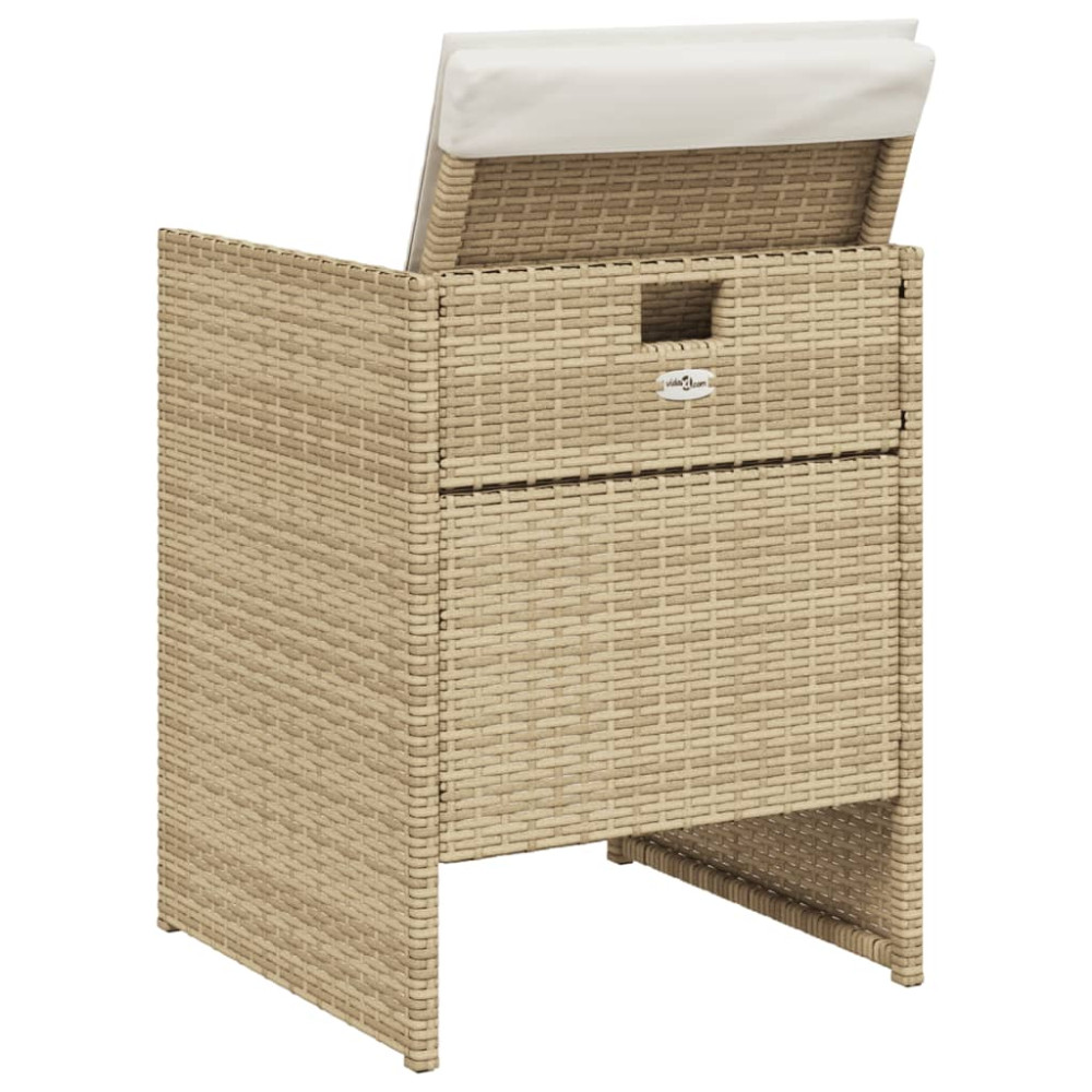Produktbild för Trädgårdsstolar med dynor 4 st beige konstrotting