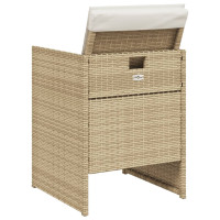 Produktbild för Trädgårdsstolar med dynor 4 st beige konstrotting