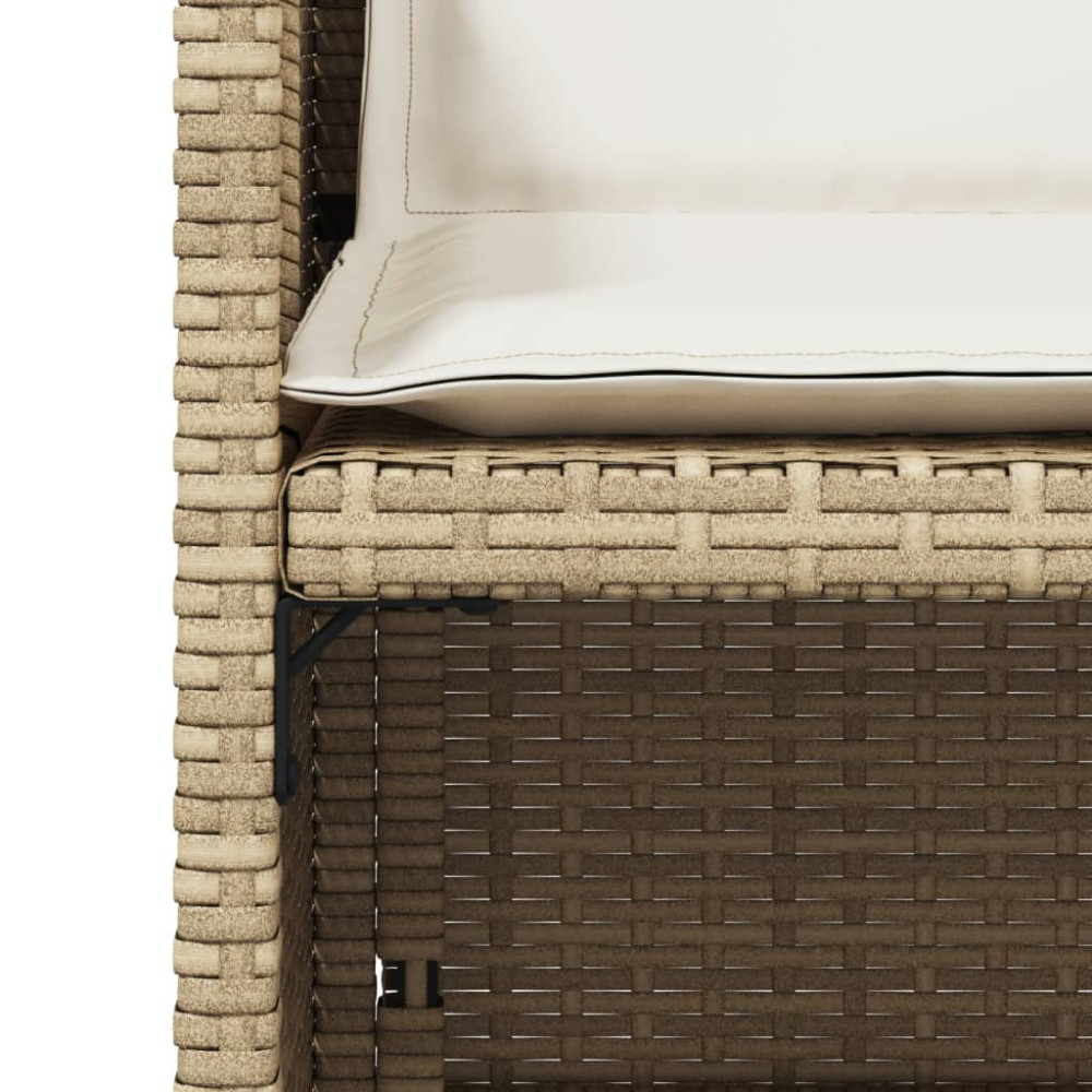 Produktbild för Trädgårdsstolar med dynor 4 st beige konstrotting