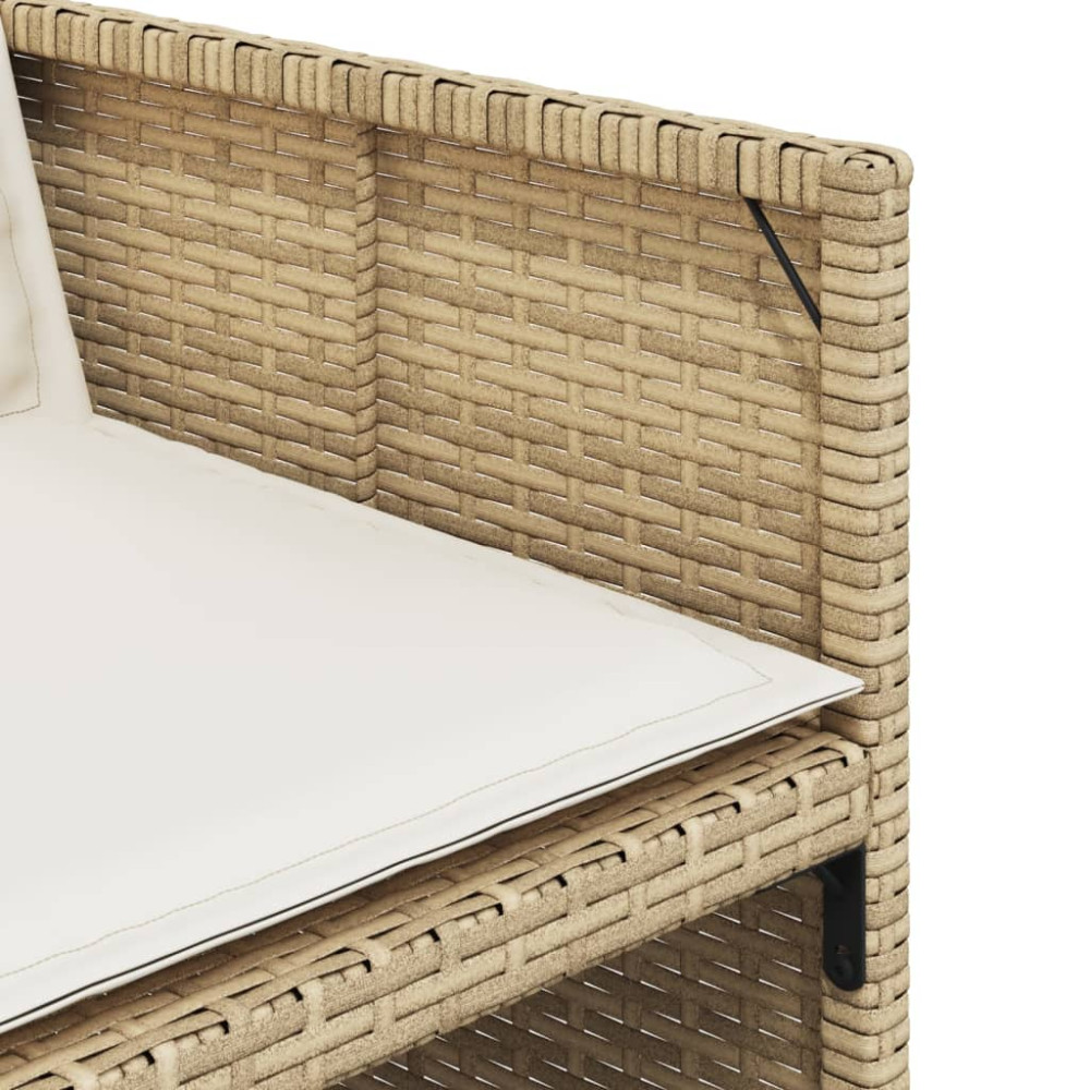 Produktbild för Trädgårdsstolar med dynor 4 st beige konstrotting