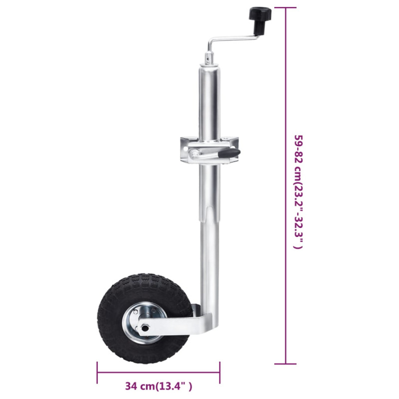 Produktbild för Hopfällbart stödhjul 48 mm med 2 stödrör och 3 delade klämmor