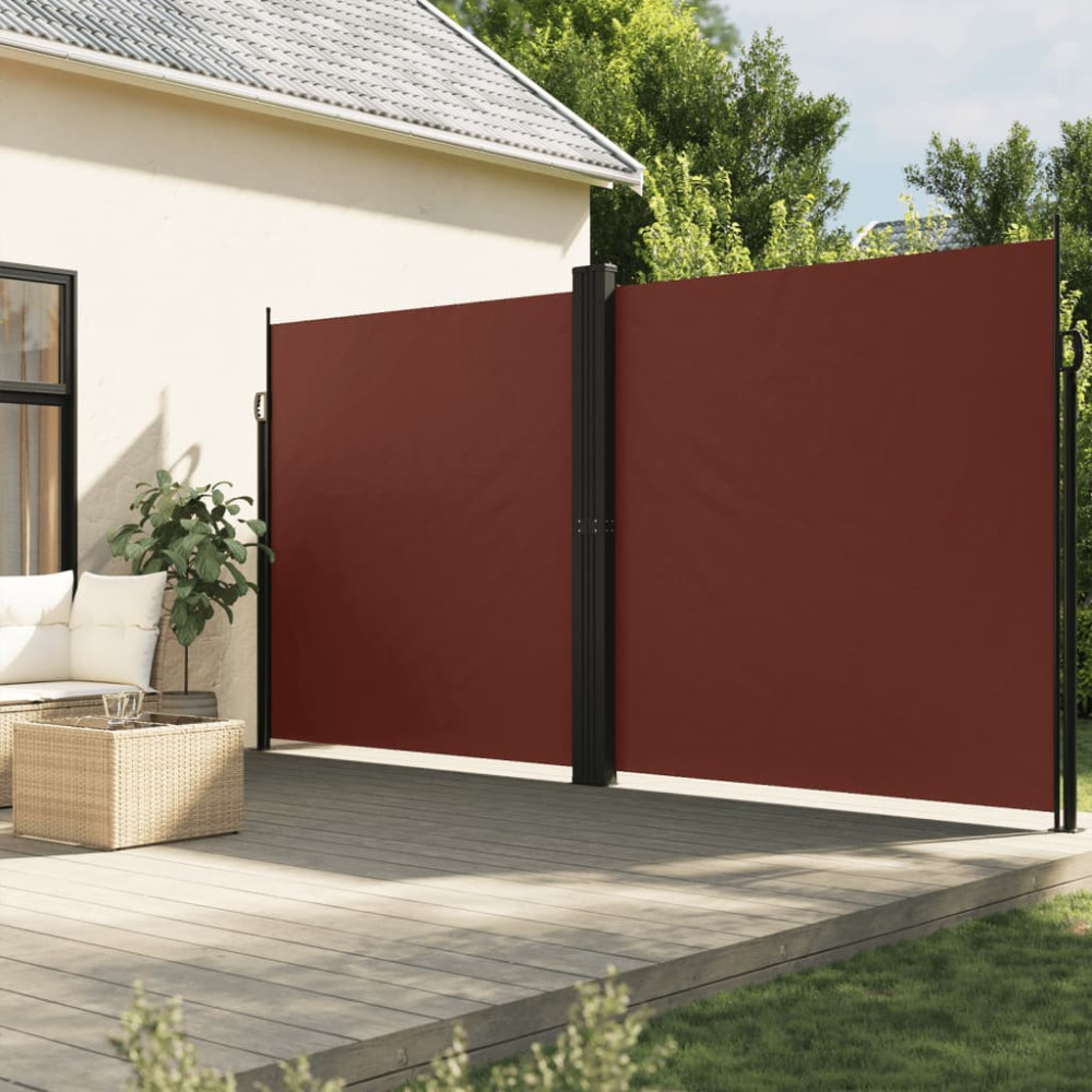 Produktbild för Infällbar sidomarkis brun 200x1000 cm
