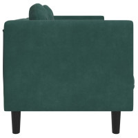 Produktbild för Soffa med kuddar 2-sits mörkgrön sammet