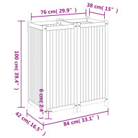 Produktbild för Odlingslåda med foder 84x42x100 cm massivt akaciaträ