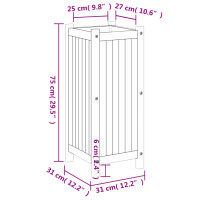 Produktbild för Odlingslåda med foder 31x31x75 cm massivt akaciaträ