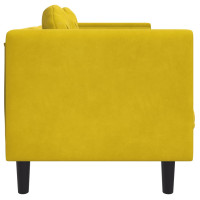 Produktbild för Soffa med kuddar 3-sits gul sammet