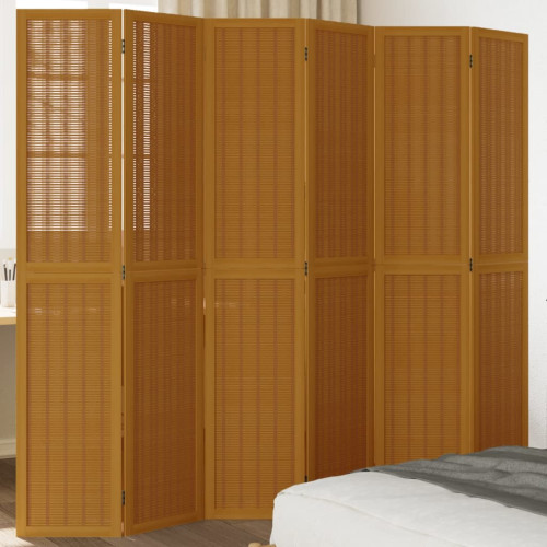vidaXL Rumsavdelare 6 paneler brun massivt kejsarträ
