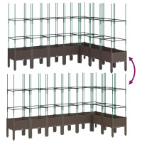 Produktbild för Odlingslåda med spaljé brun 200x160x142,5 cm PP