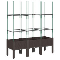 Produktbild för Odlingslåda med spaljé brun 120x40x142,5 cm PP