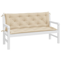 Produktbild för Bänkdynor för trädgården 2st beige 150x50x7cm oxfordtyg