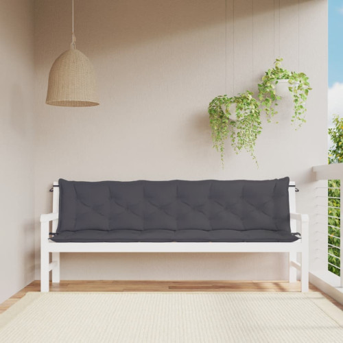 vidaXL Bänkdynor för trädgården 2st antracit 200x50x7cm oxfordtyg