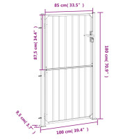 Produktbild för Trädgårdsgrind 100x180 cm rostfritt stål