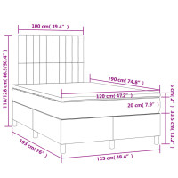 Miniatyr av produktbild för Ramsäng med madrass ljusgrå 120x190 cm tyg