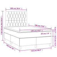Miniatyr av produktbild för Ramsäng med madrass svart 120x190 cm tyg