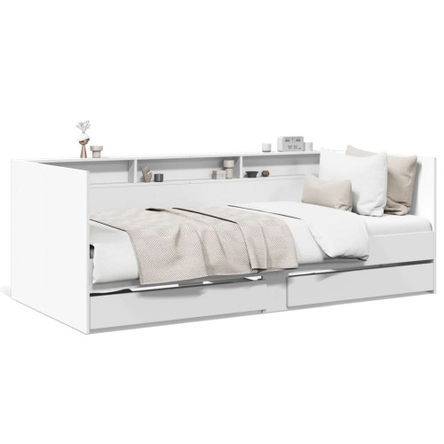 vidaXL Dagbädd med lådor utan madrass vit 100x200 cm - Sängar & Sängramar