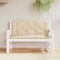 Produktbild för Bänkdynor för trädgården 2st beige 120x50x7cm oxfordtyg