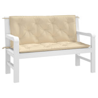 Produktbild för Bänkdynor för trädgården 2st beige 120x50x7cm oxfordtyg