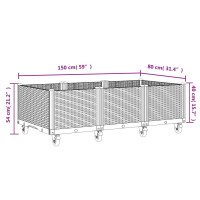 Produktbild för Odlingslåda med hjul vit 150x80x54 cm PP