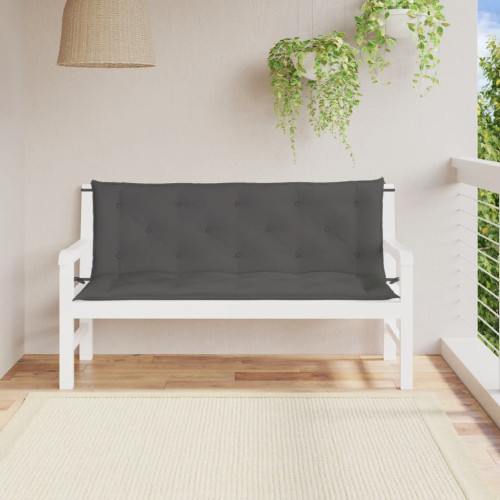 vidaXL Bänkdynor för trädgården 2st antracit 150x50x7cm oxfordtyg