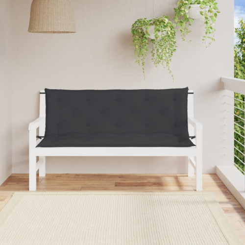 vidaXL Bänkdynor för trädgården 2st svart 150x50x7cm oxfordtyg