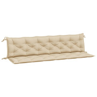 Produktbild för Bänkdynor för trädgården 2st beige 200x50x7cm oxfordtyg