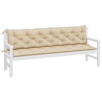 Produktbild för Bänkdynor för trädgården 2st beige 200x50x7cm oxfordtyg